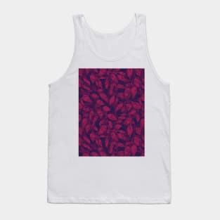 Minimalist Leaf Line Art Illustration as a Seamless Surface Pattern Design Tank Top